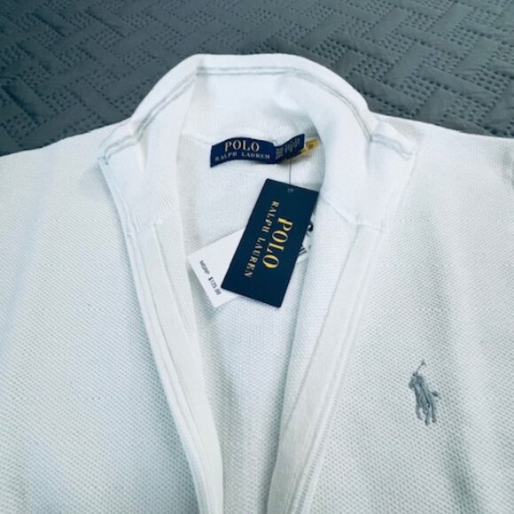 Polo Ralph Lauren Classic White Textured Zippered Sleeveless Sweater, XXL NWT - Picture 6 of 6